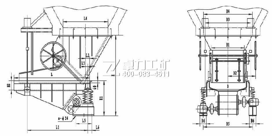 GZM型振動(dòng)給料機(jī)（單閘門(mén)安裝圖）